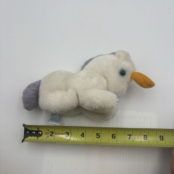 Vintage 80s Dakin purple and white 6" unicorn plush - Picture 5 of 5
